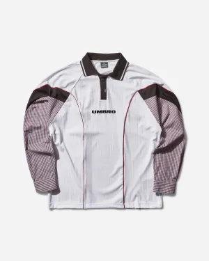 Herren Gingham Zerschnittenes Polo Shirt Weiß