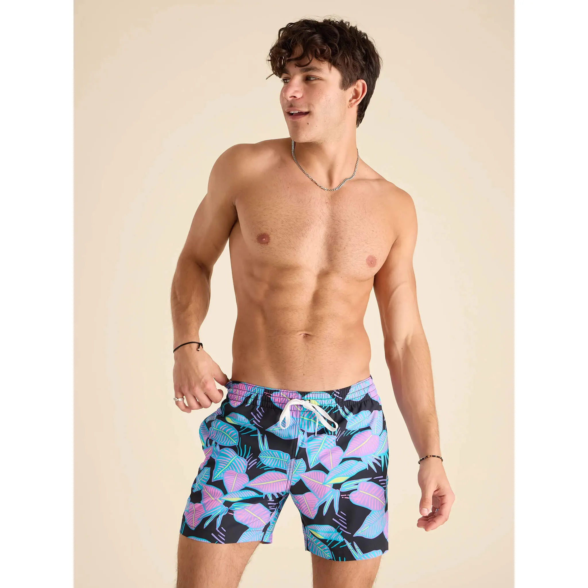 Mens Johnnie-O Chubbies 5,5-Zoll The Fluorescent Funk Trainingsshorts - Schwarz - Musterbasis (Karo)