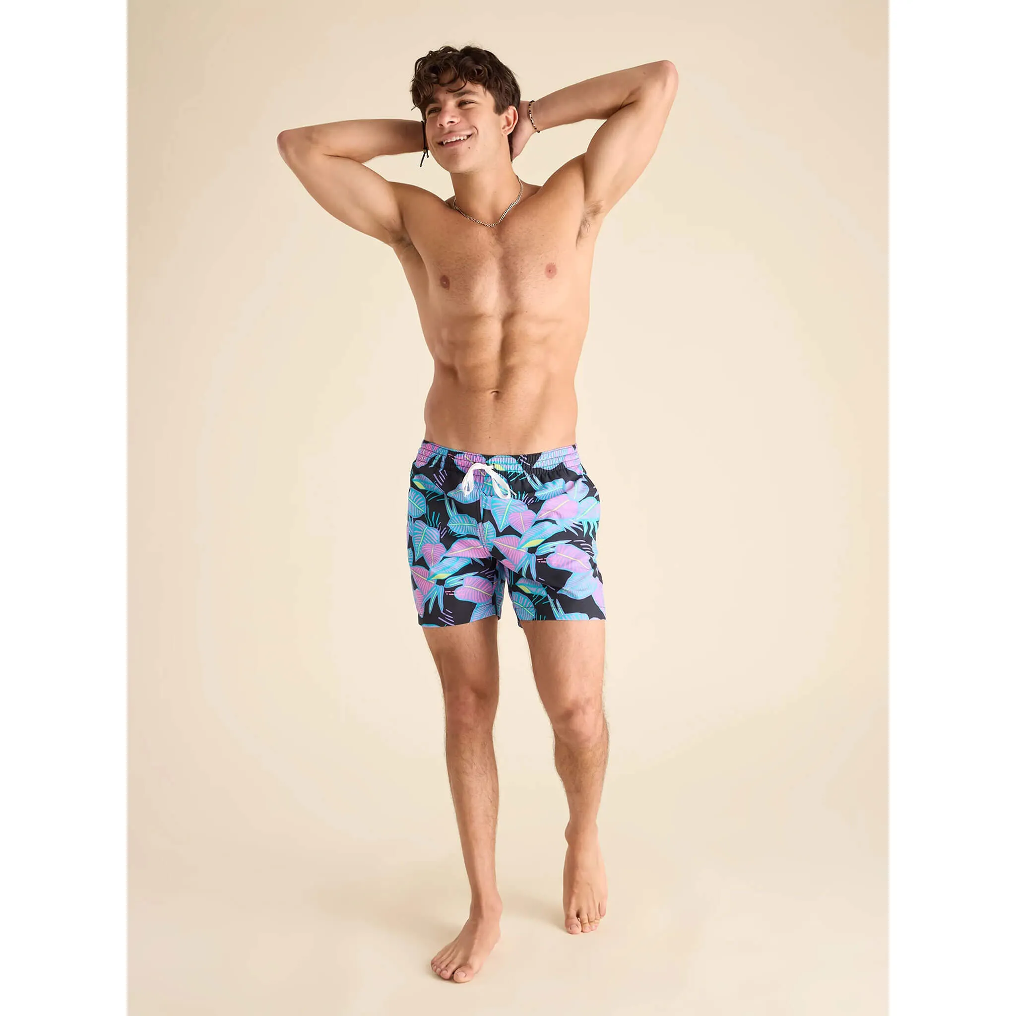 Mens Johnnie-O Chubbies 5,5-Zoll The Fluorescent Funk Trainingsshorts - Schwarz - Musterbasis (Karo)