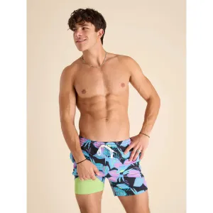 Mens Johnnie-O Chubbies 5,5-Zoll The Fluorescent Funk Trainingsshorts - Schwarz - Musterbasis (Karo)