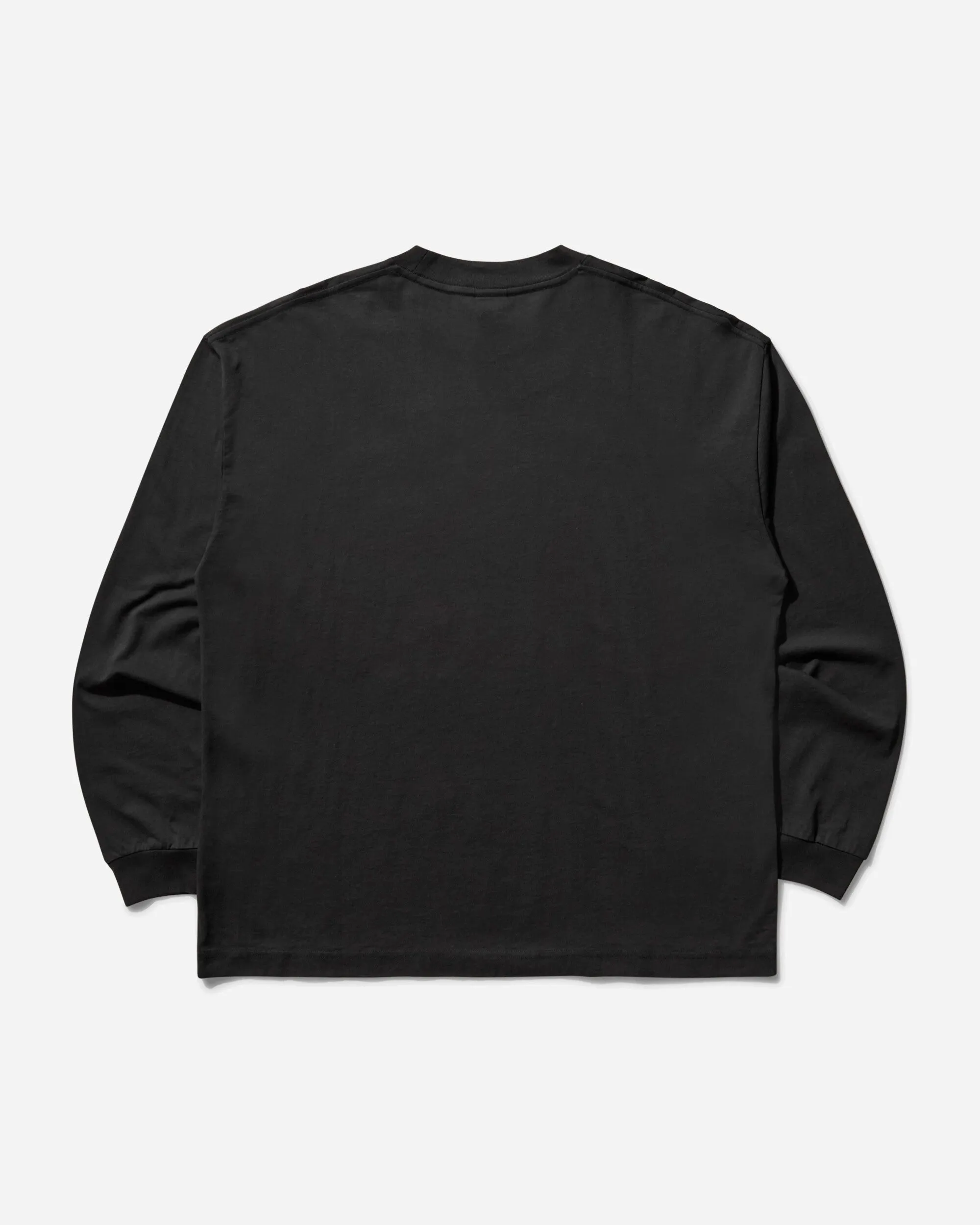 Herren Langarmshirt Washed Schwarz Bequem