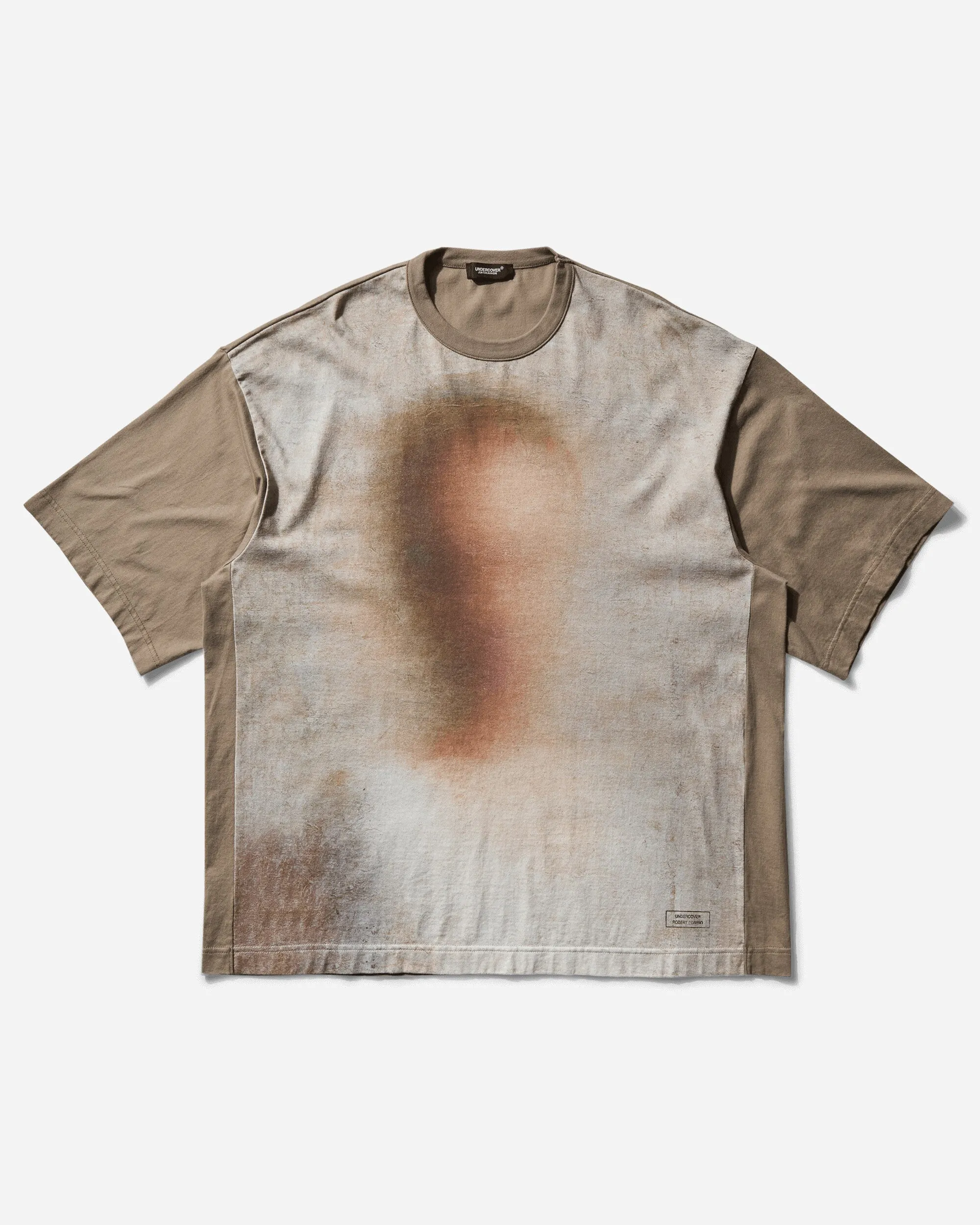 Herren Robert Bosisio Übergroßes T-Shirt Grau Beige