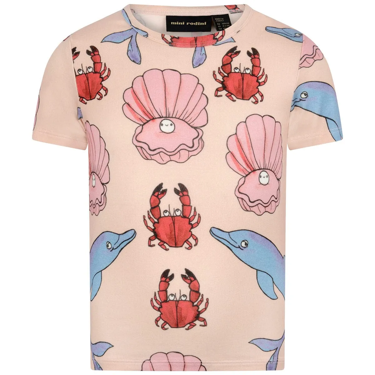 Mini Rodini Mädchen Baumwoll T-Shirt mit Delfin-Print