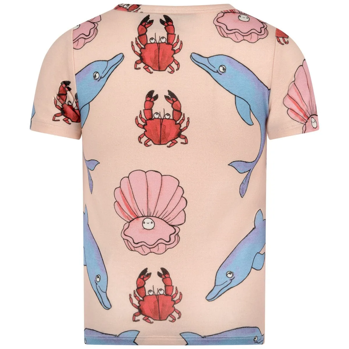 Mini Rodini Mädchen Baumwoll T-Shirt mit Delfin-Print
