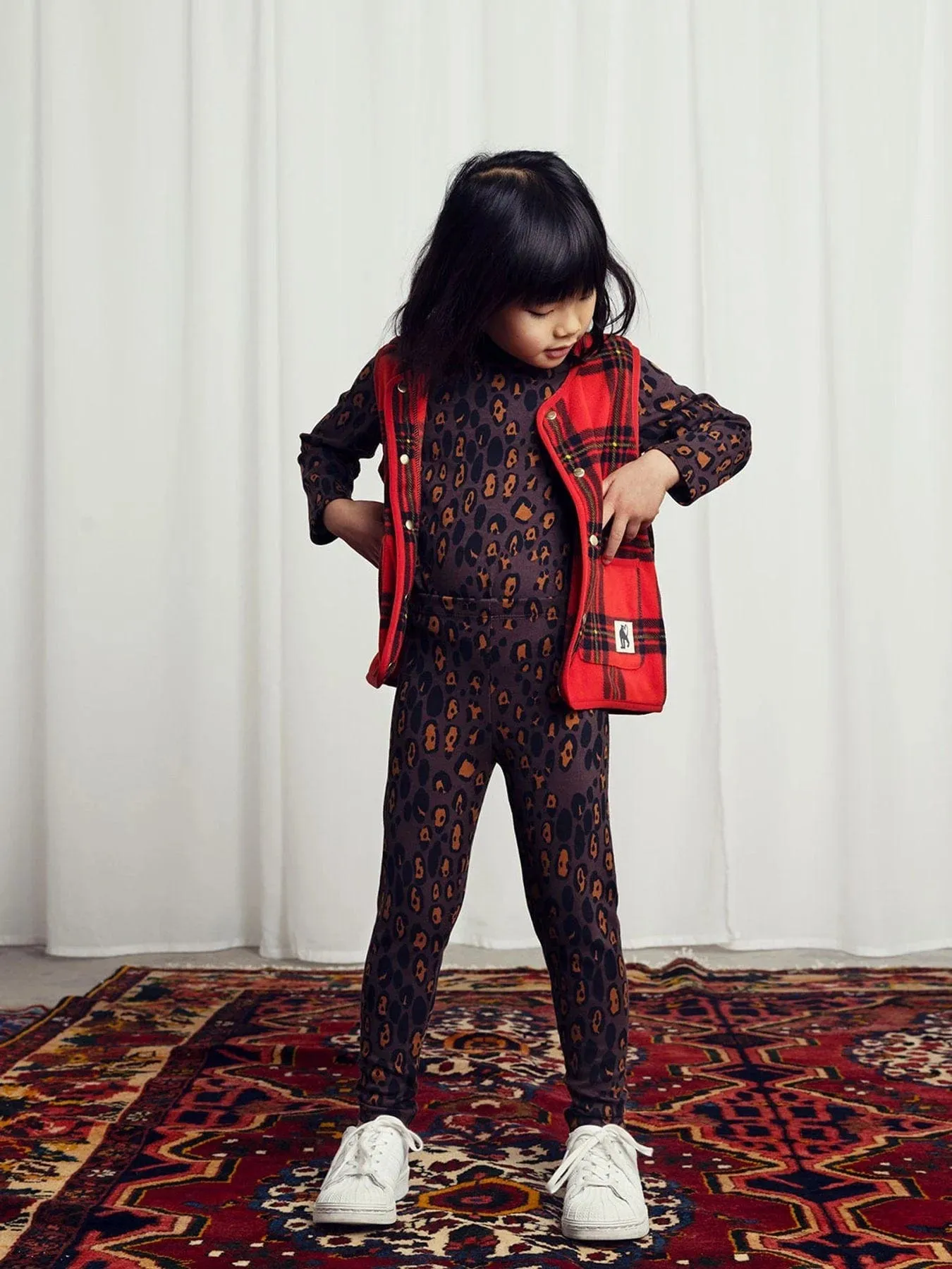 Mini Rodini Mädchen Leopard Langarm T-Shirt in Braun