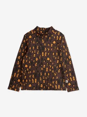Mini Rodini Mädchen Leopard Langarm T-Shirt in Braun