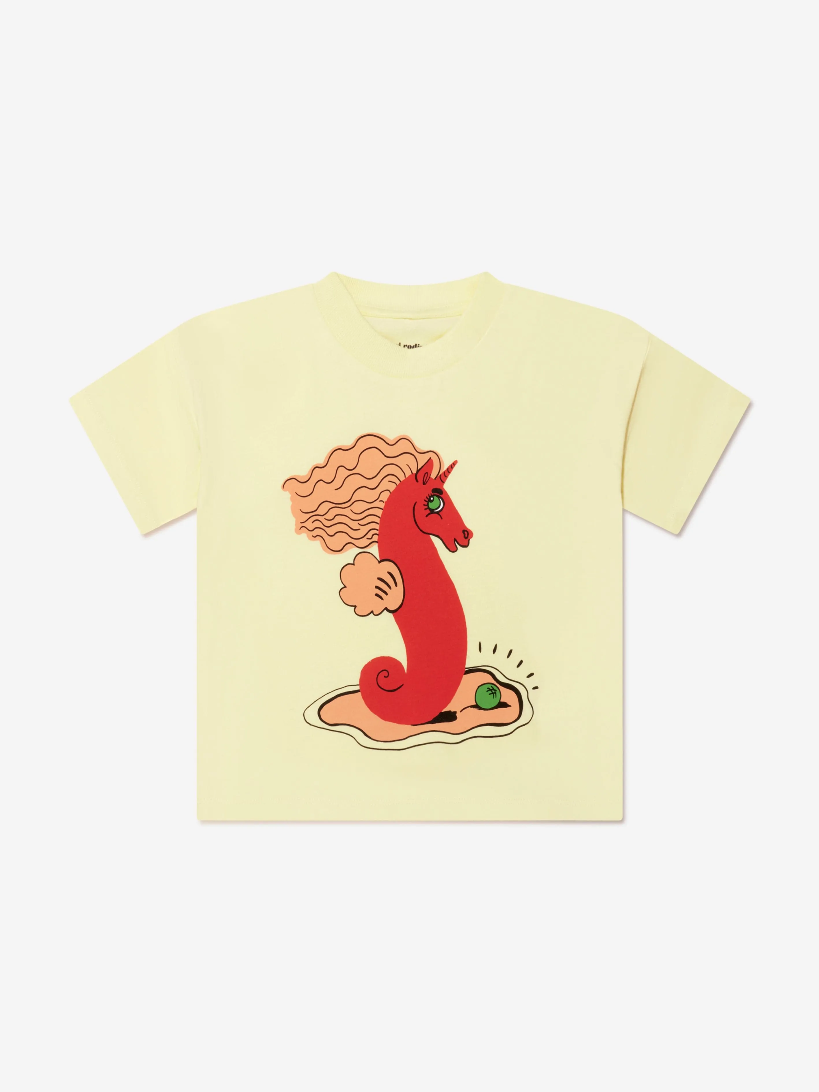 Mini Rodini Kinder Einhorn-Seepferdchen T-Shirt in Gelb