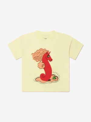 Mini Rodini Kinder Einhorn-Seepferdchen T-Shirt in Gelb