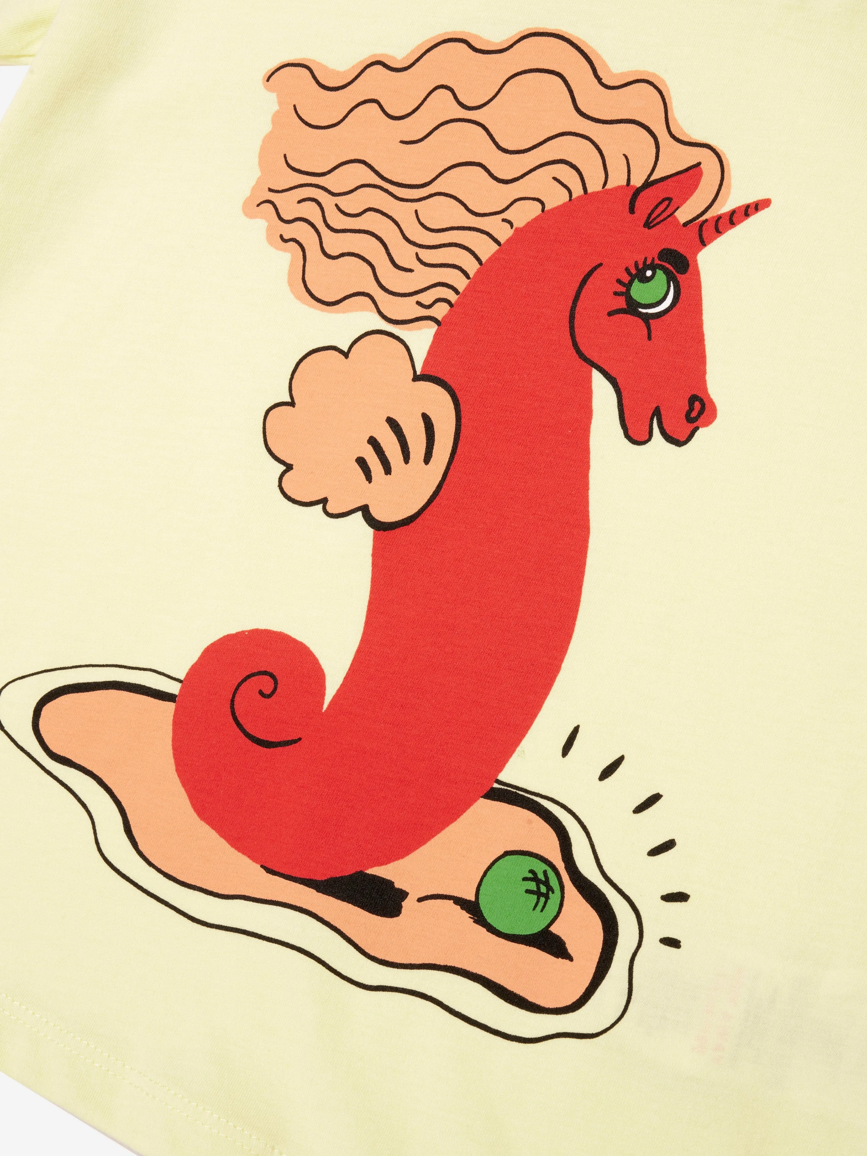 Mini Rodini Kinder Einhorn-Seepferdchen T-Shirt in Gelb