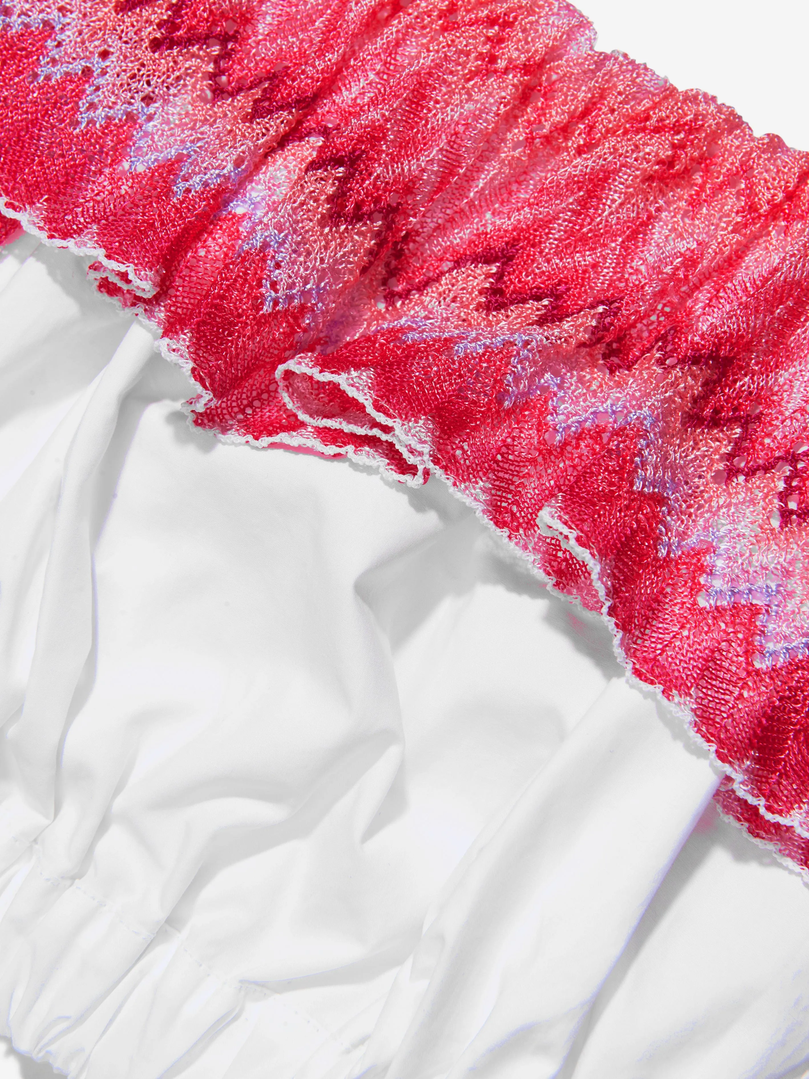 Missoni Mädchen Zickzack-Rüschenbesatz Top in Weiß