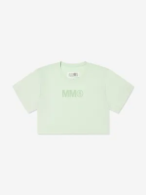 MM6 Maison Margiela Kids Logo T-Shirt in Grün