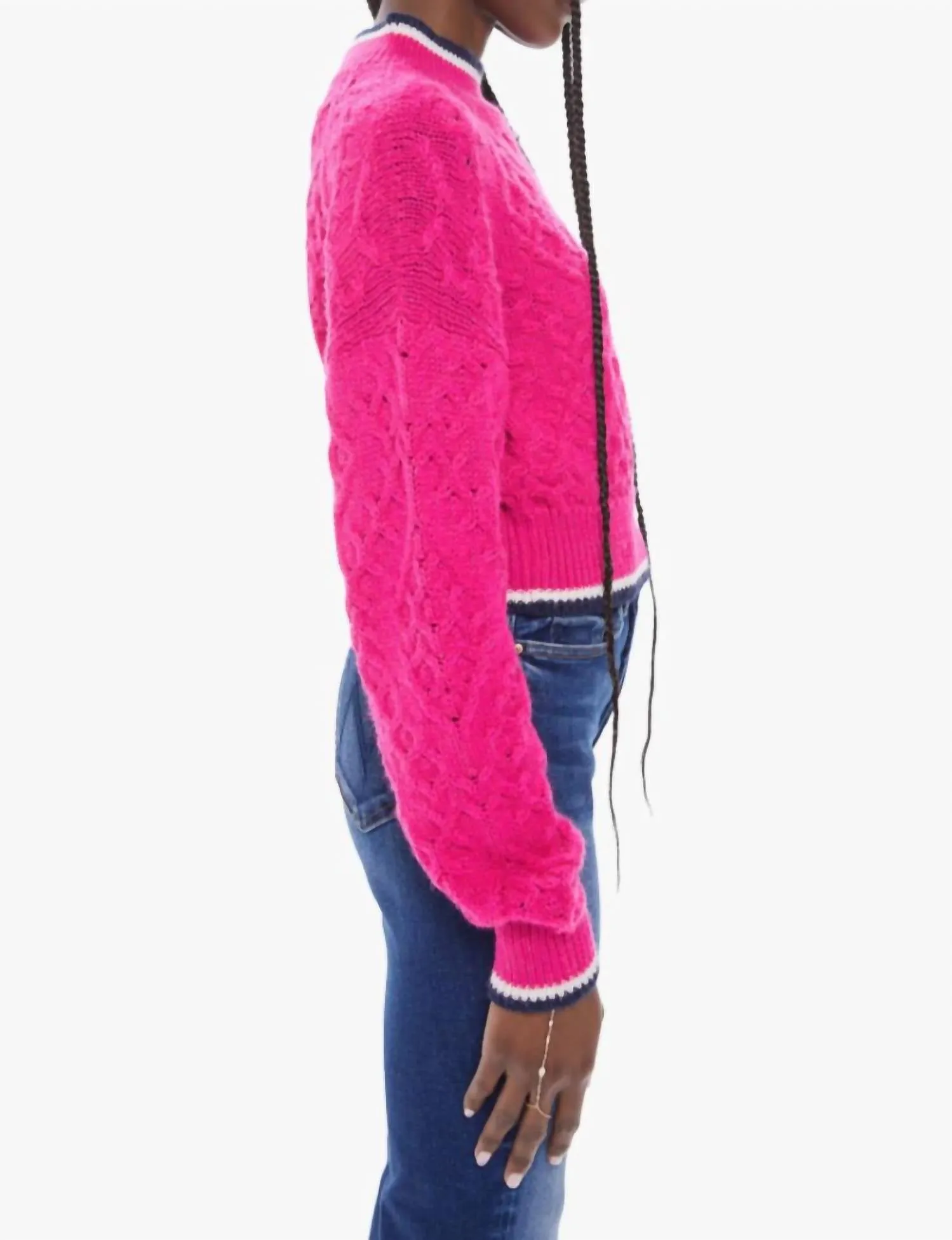 Mock Neck Crop Pullover in Hellem Someday