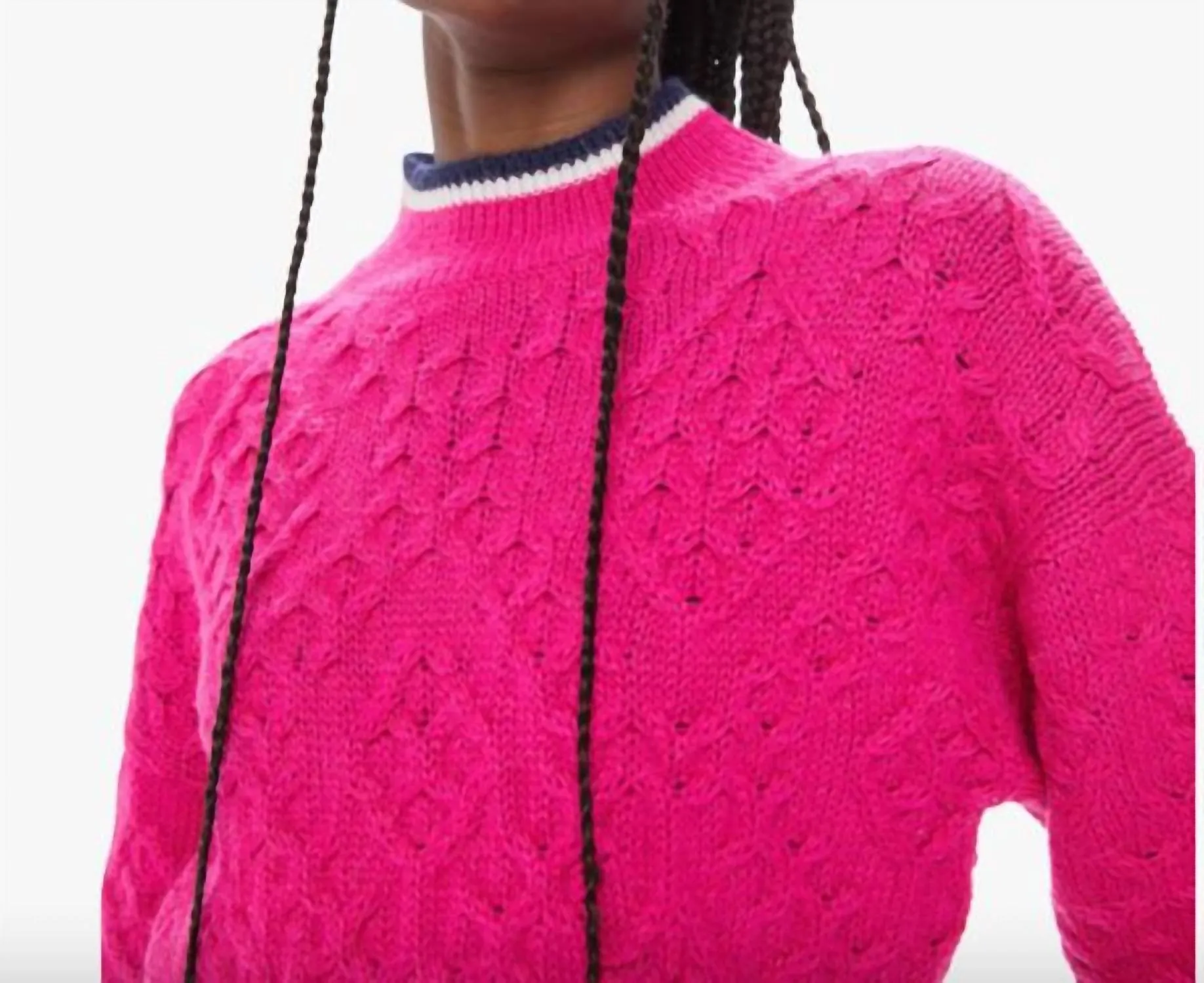 Mock Neck Crop Pullover in Hellem Someday
