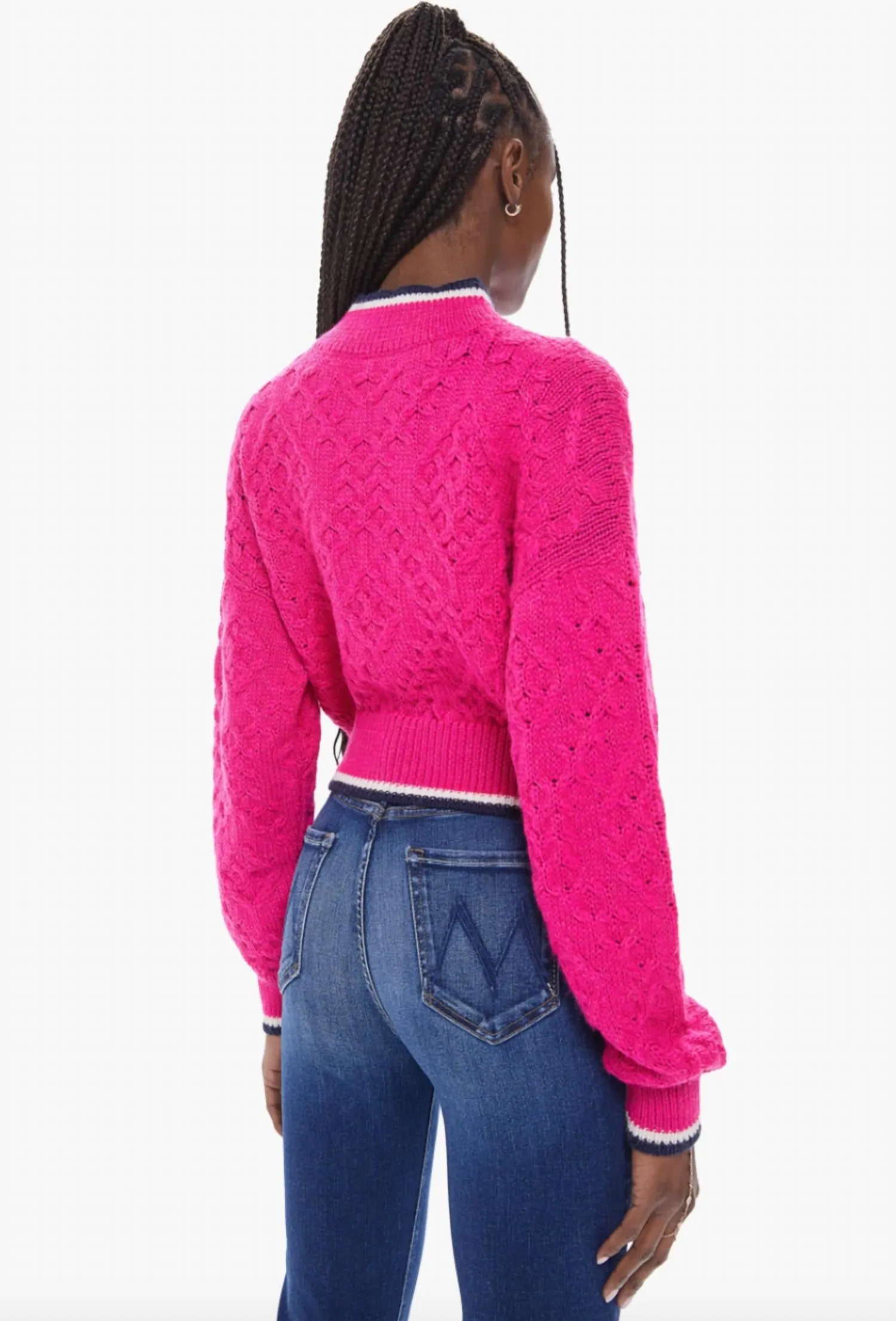 Mock Neck Crop Pullover in Hellem Someday