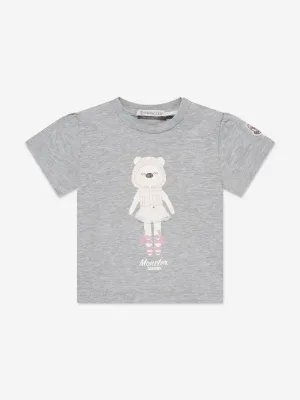Moncler Enfant Baby Mädchen Bär T-Shirt in Grau