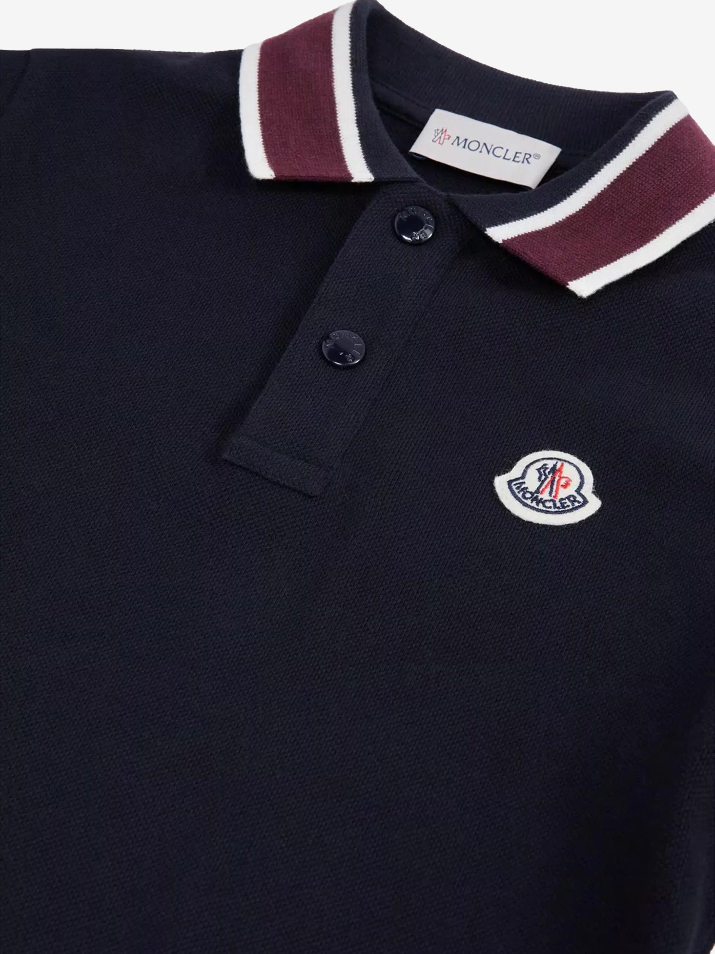 Moncler Enfant Jungen Langarm-Polohemd in Marine
