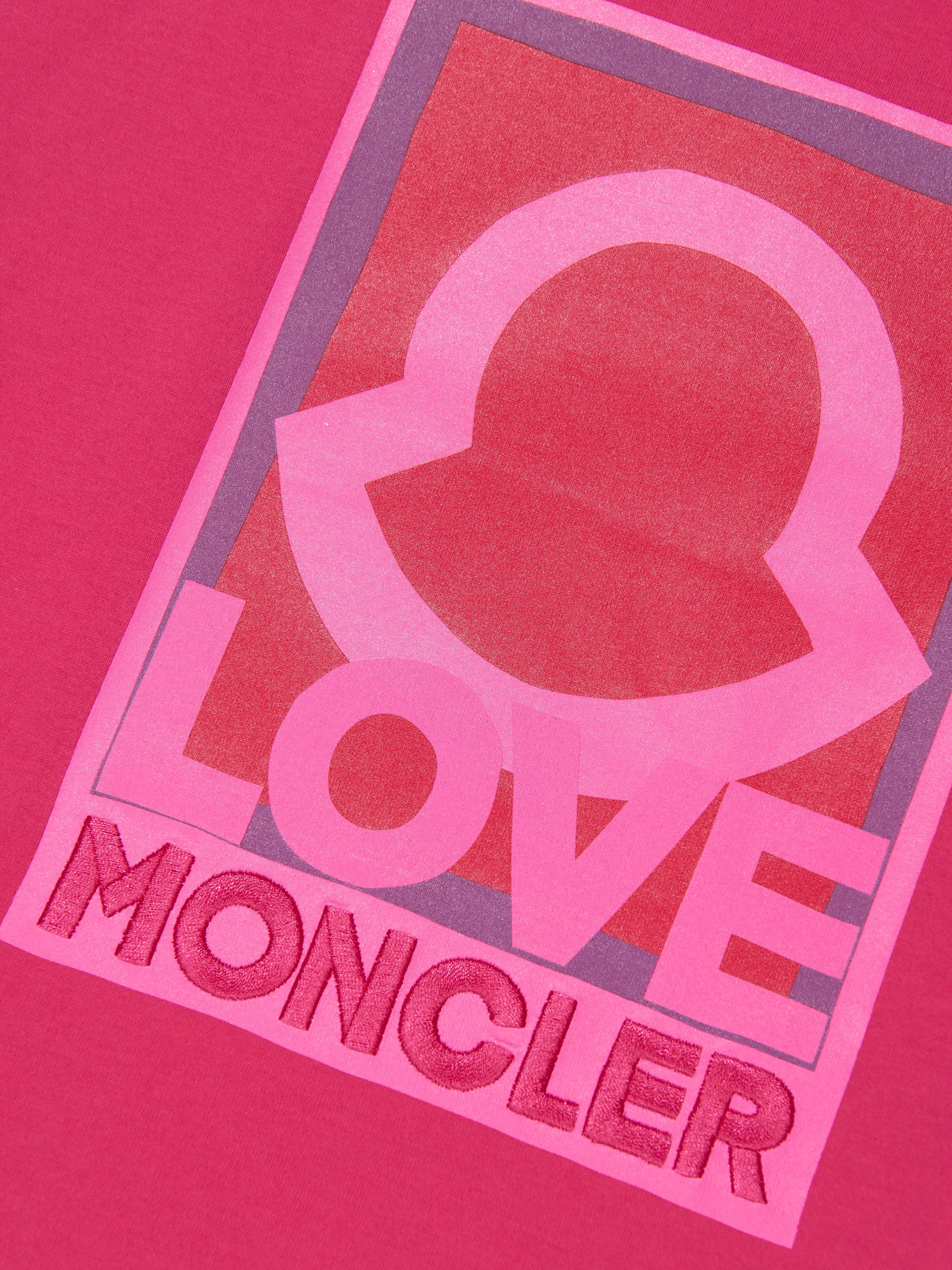 Moncler Enfant Mädchen Logo Graphic T-Shirt in Rosa
