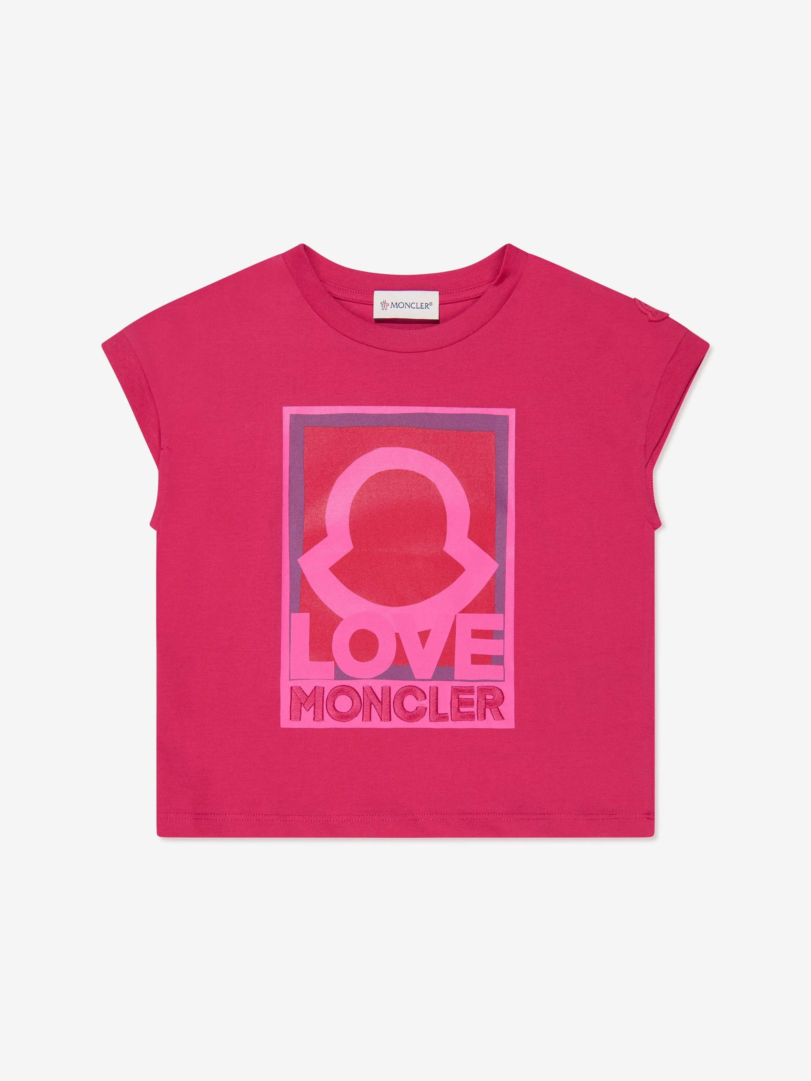 Moncler Enfant Mädchen Logo Graphic T-Shirt in Rosa