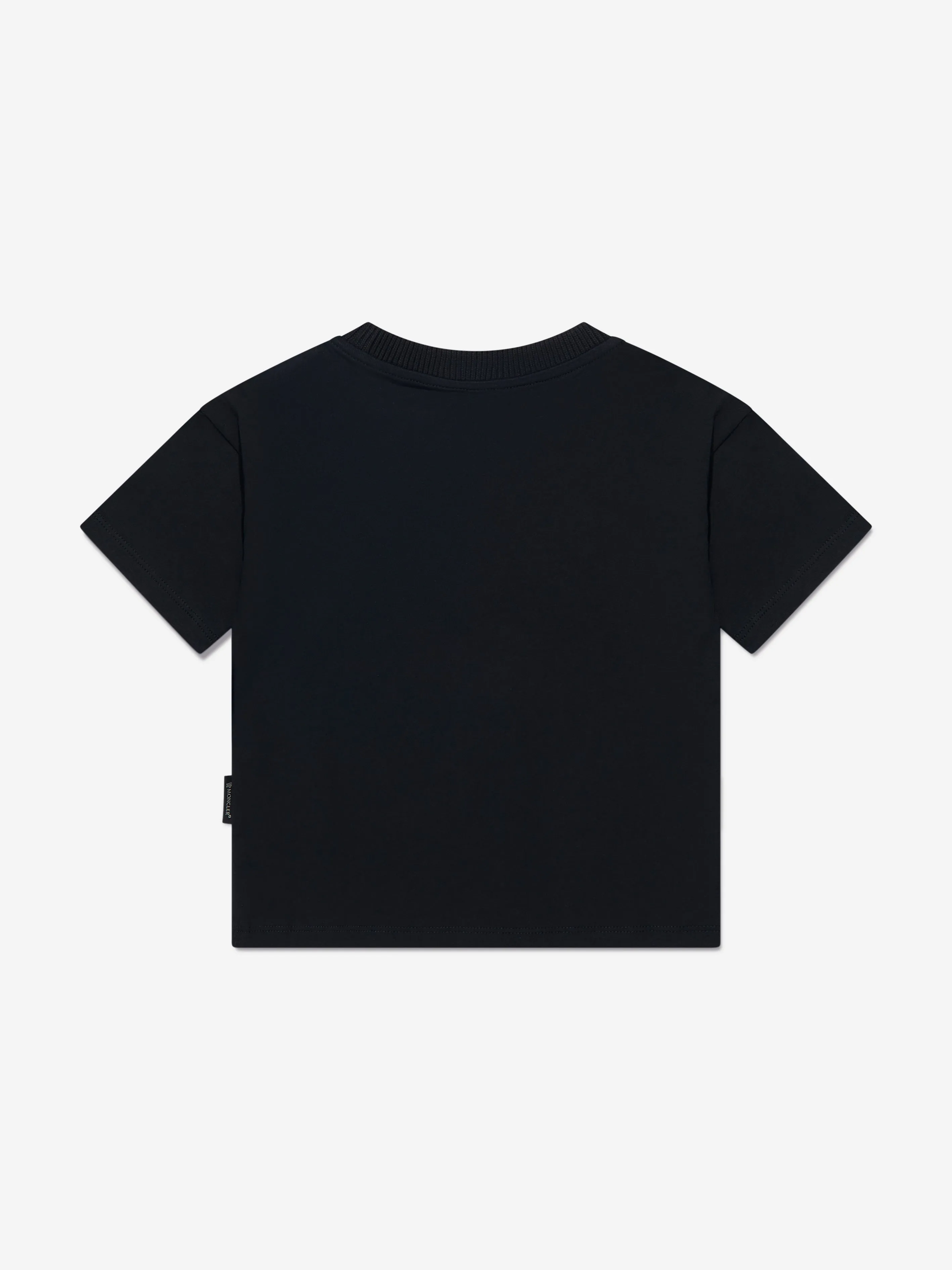 Moncler Enfant Mädchen Logo Print T-Shirt in Schwarz