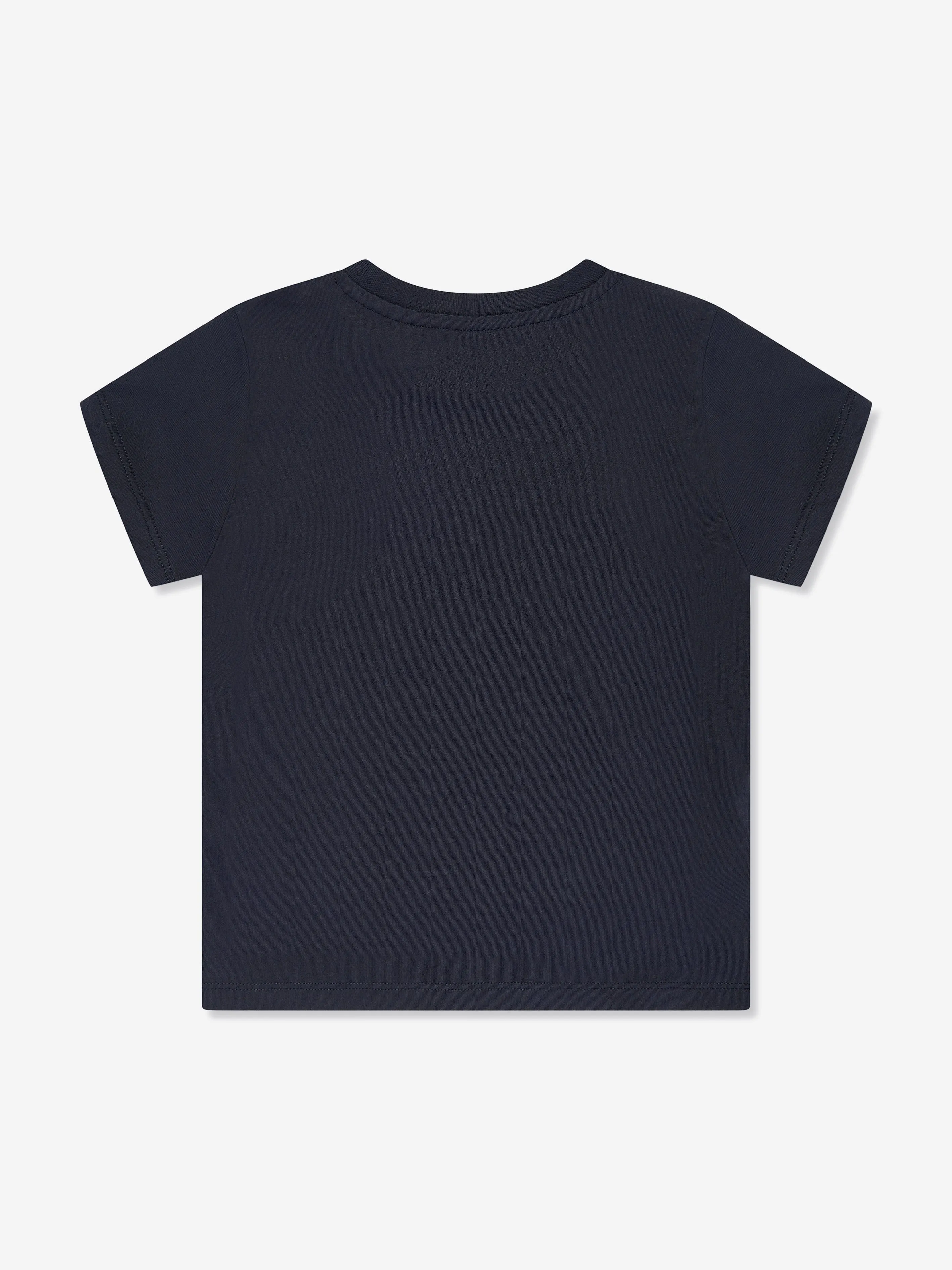Moncler Enfant Mädchen Logo T-Shirt in Marineblau