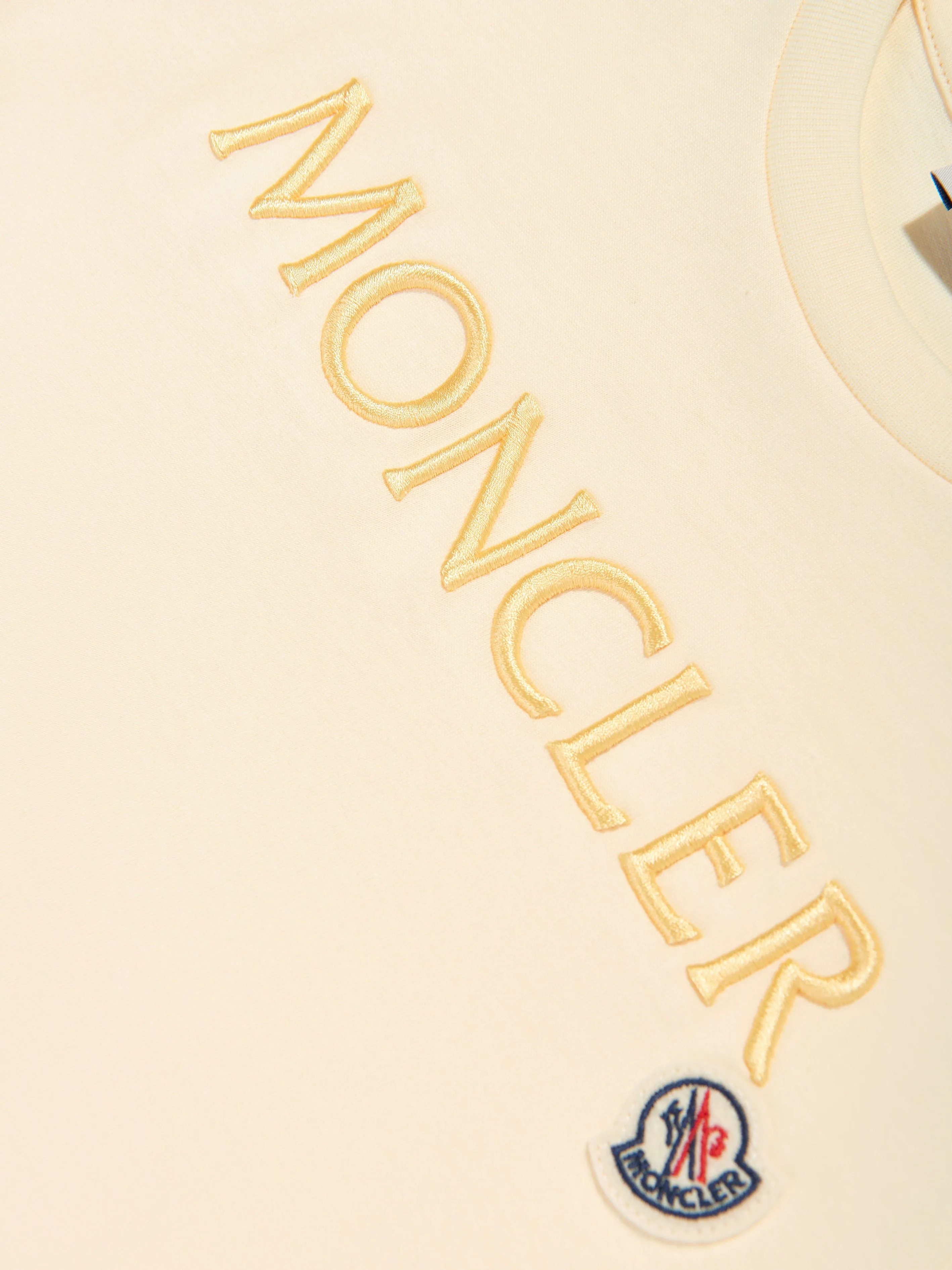 Moncler Enfant Mädchen Logo T-Shirt in Gelb