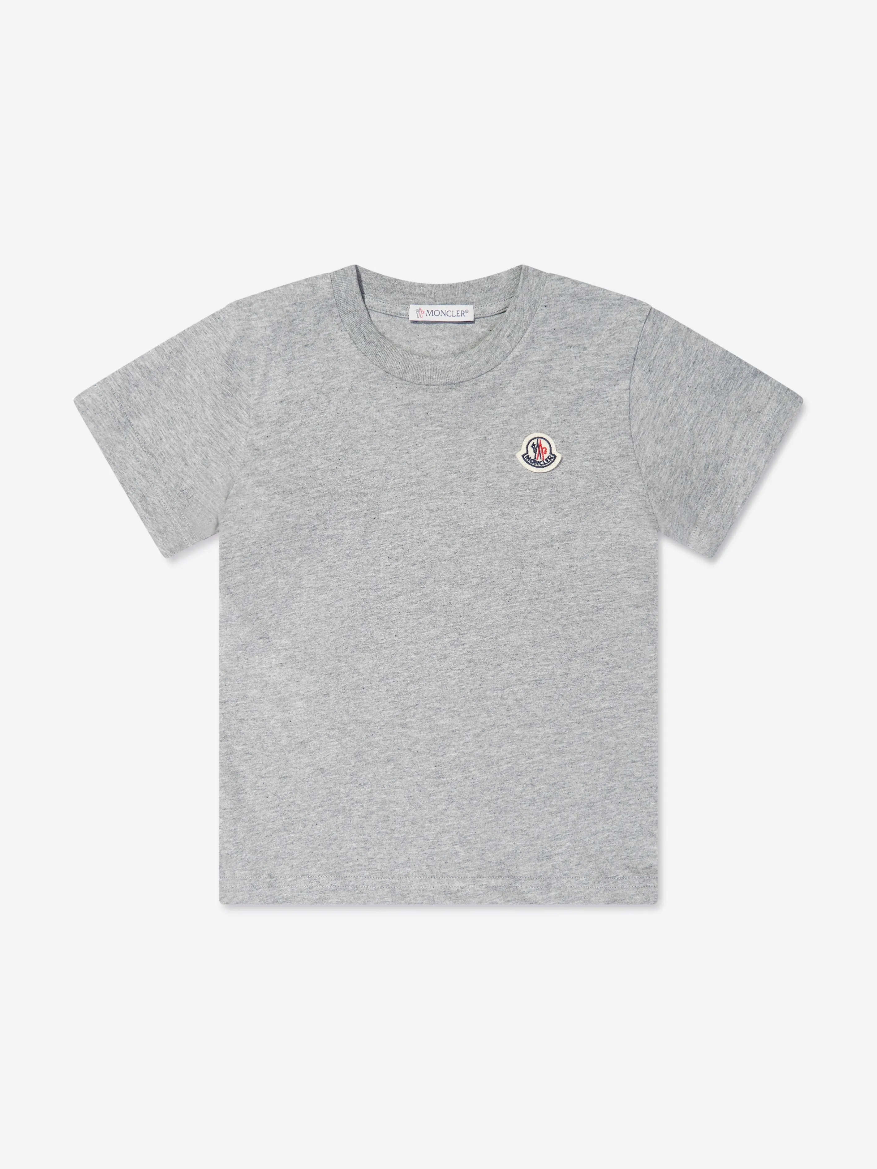 Moncler Enfant Kids Logo T-Shirt in Grau