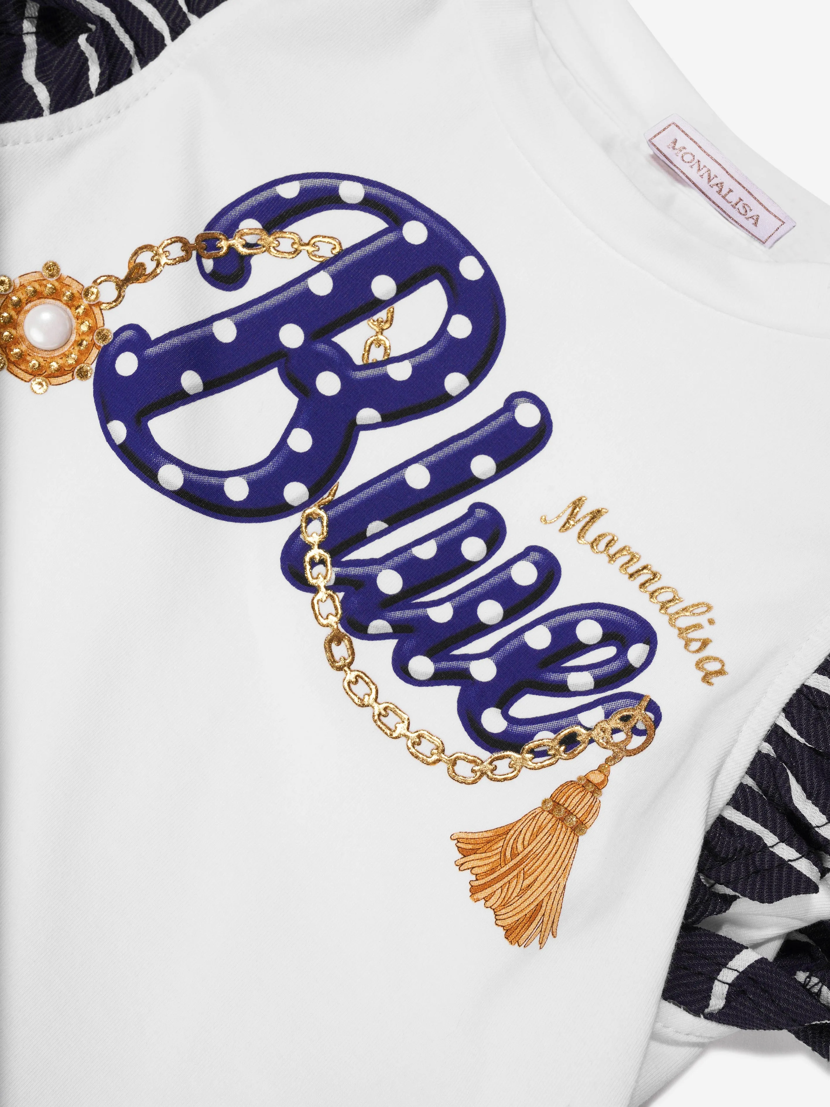 Monnalisa Mädchen Nautik T-Shirt in Weiß