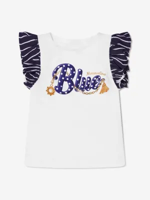 Monnalisa Mädchen Nautik T-Shirt in Weiß