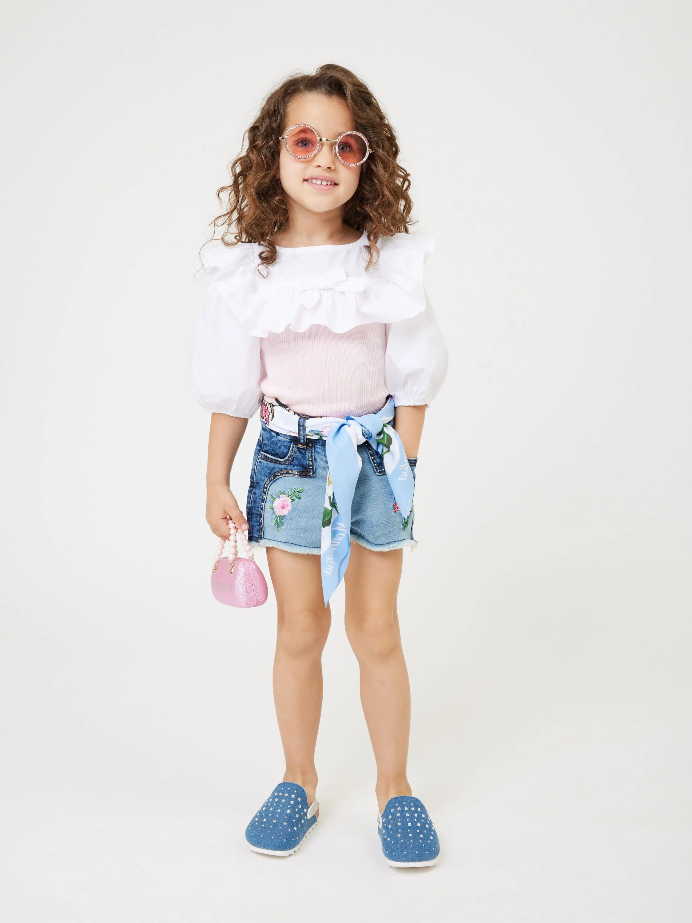 Monnalisa Mädchen Provenza Top in Rosa