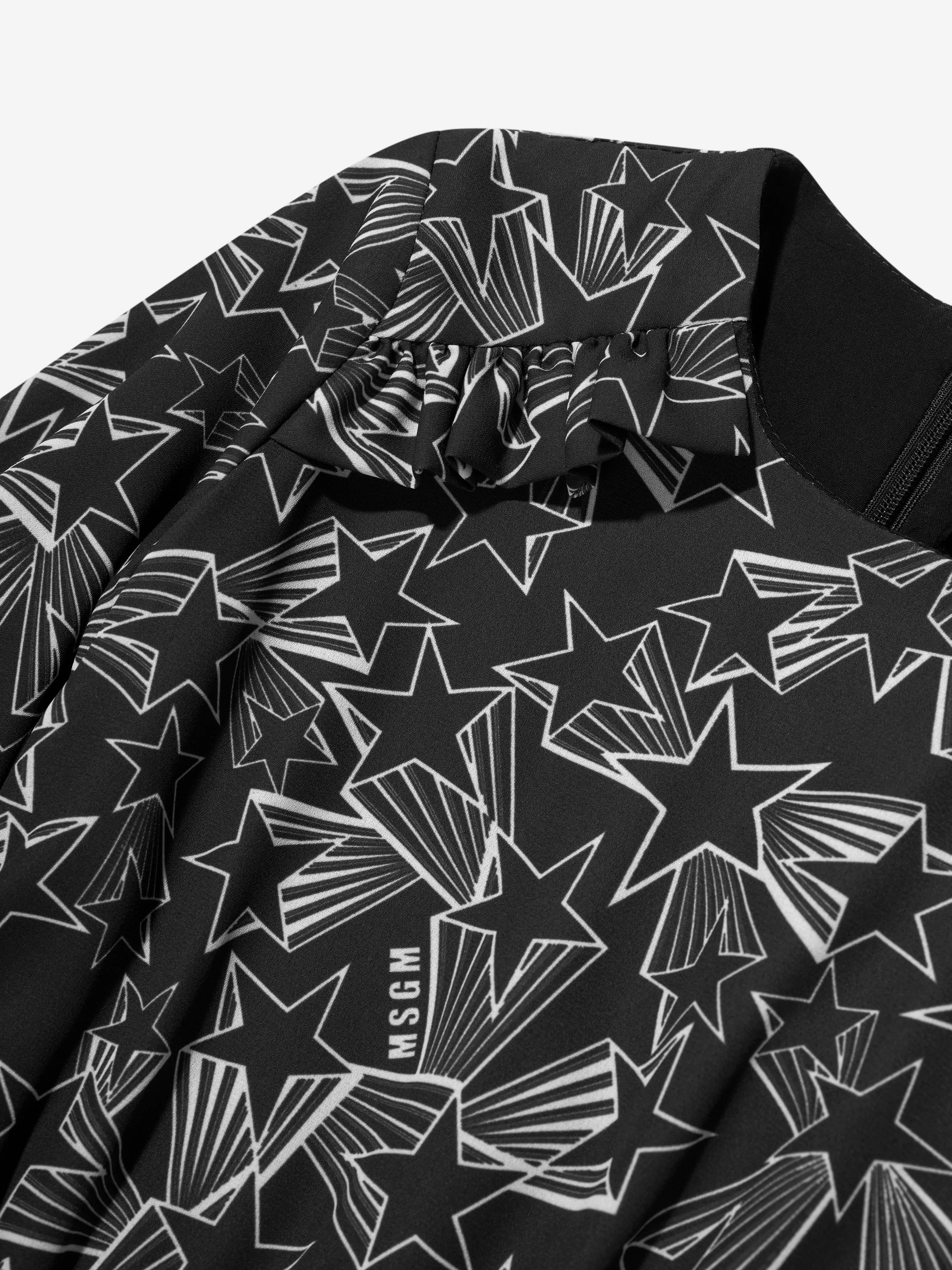 MSGM Mädchen Georgette Kleid in Schwarz