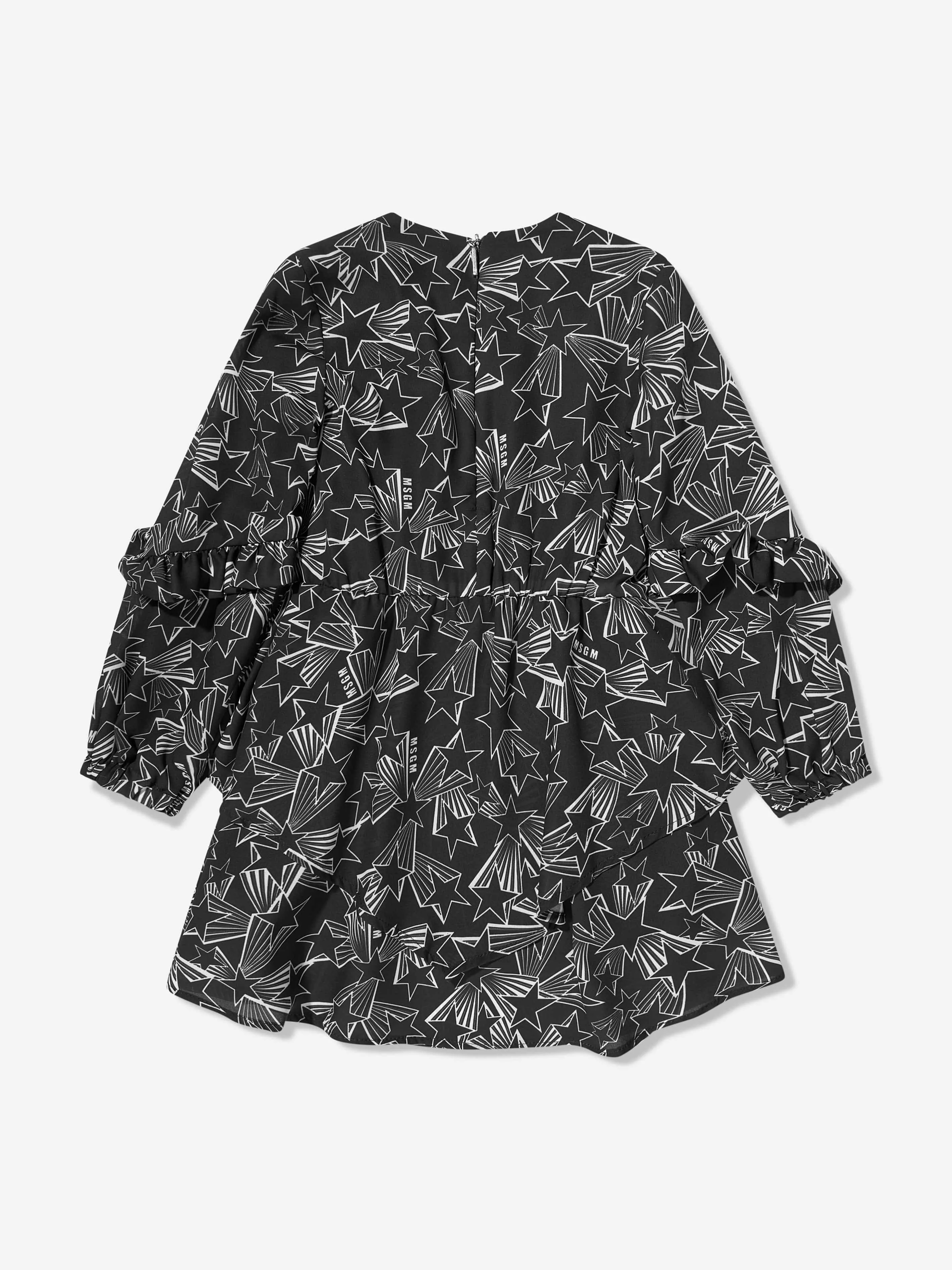 MSGM Mädchen Georgette Kleid in Schwarz
