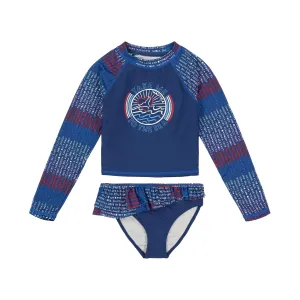 Nautica Mädchen Gestreifter Rashguard-Set (7-16) Tropenwelle Nautica