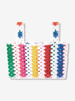 Nessi Byrd Mädchen Gestreiftes Regenbogen Crop Top in Mehrfarbig