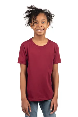 Next Level Jugend Fein-Jersey Kurzarm Rundhals T-Shirt - Kardinalrot