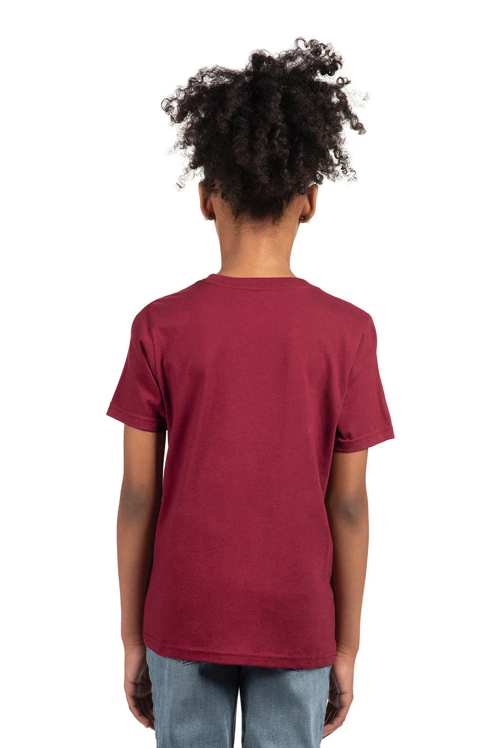 Next Level Jugend Fein-Jersey Kurzarm Rundhals T-Shirt - Kardinalrot