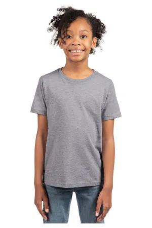 Next Level Jugend Fein-Jersey Kurzarm Rundhals T-Shirt - Meliertes Grau