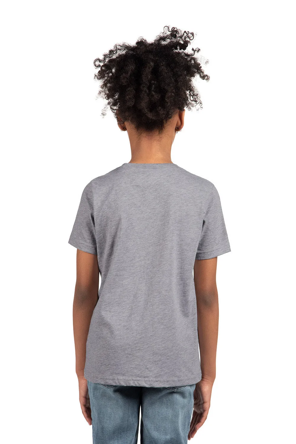 Next Level Jugend Fein-Jersey Kurzarm Rundhals T-Shirt - Meliertes Grau