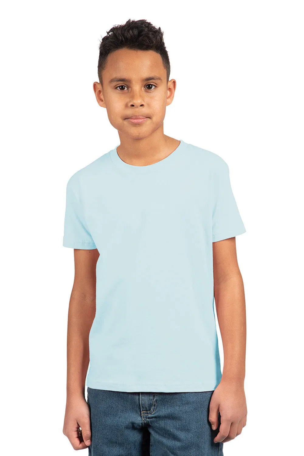 Next Level Youth Feines Jersey Kurzarm Rundhals T-Shirt - Hellblau