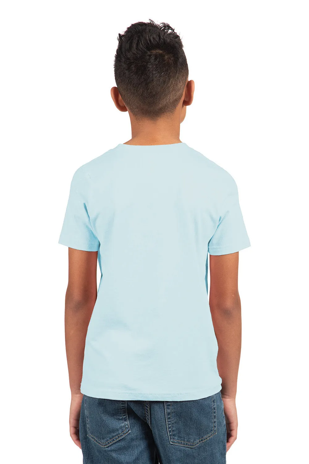 Next Level Youth Feines Jersey Kurzarm Rundhals T-Shirt - Hellblau