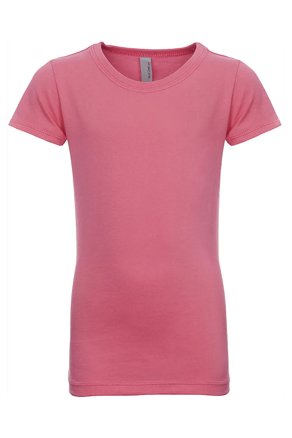 Next Level Youth Prinzessin Fein Jersey Kurzarm Rundhals T-Shirt - Knallrosa