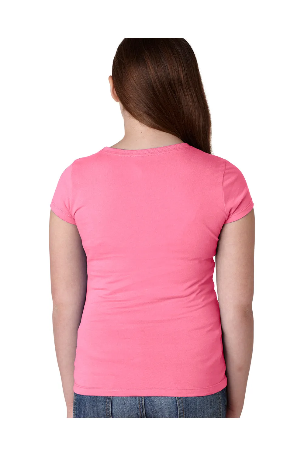 Next Level Youth Prinzessin Fein Jersey Kurzarm Rundhals T-Shirt - Knallrosa
