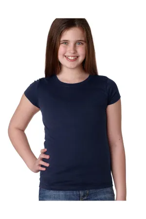 Next Level Youth Princess Fein-Jersey Kurzarm-Rundhals-T-Shirt - Mitternachtsmarineblau