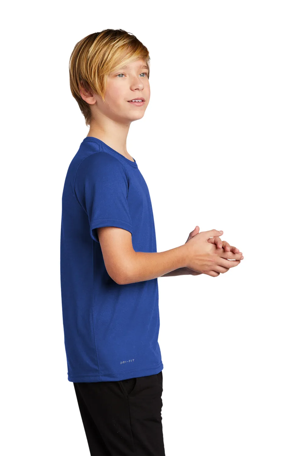 Nike Youth Legend Dri-Fit Feuchtigkeitstransportierendes Kurzarm-T-Shirt mit Rundhalsausschnitt - Game Royal Blue