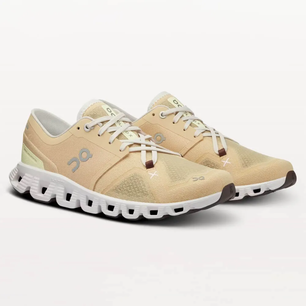 On Women's Cloud X 3 Schuhe - Savannah / Frost On Cloud Schuhe