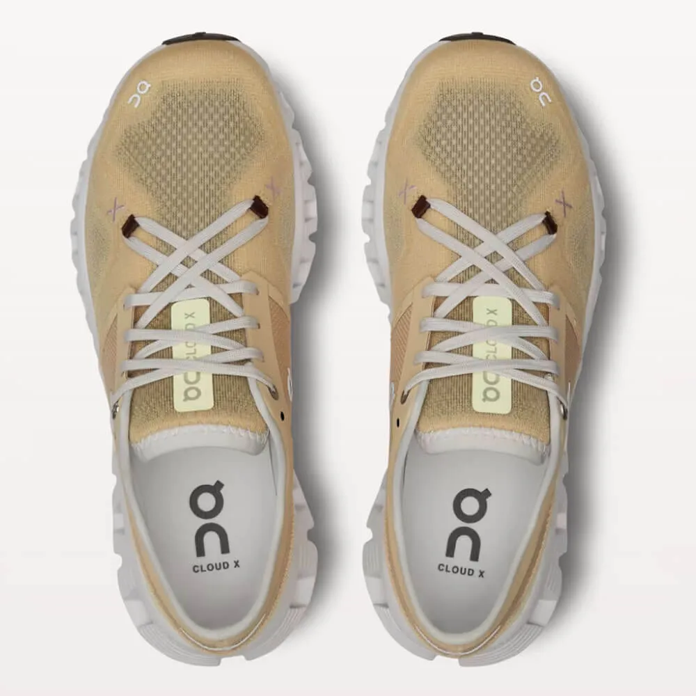 On Women's Cloud X 3 Schuhe - Savannah / Frost On Cloud Schuhe