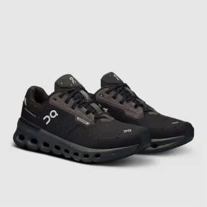 On Women's Cloudrunner 2 wasserdichte Schuhe - Magnet / Schwarz On Cloud Schuhe