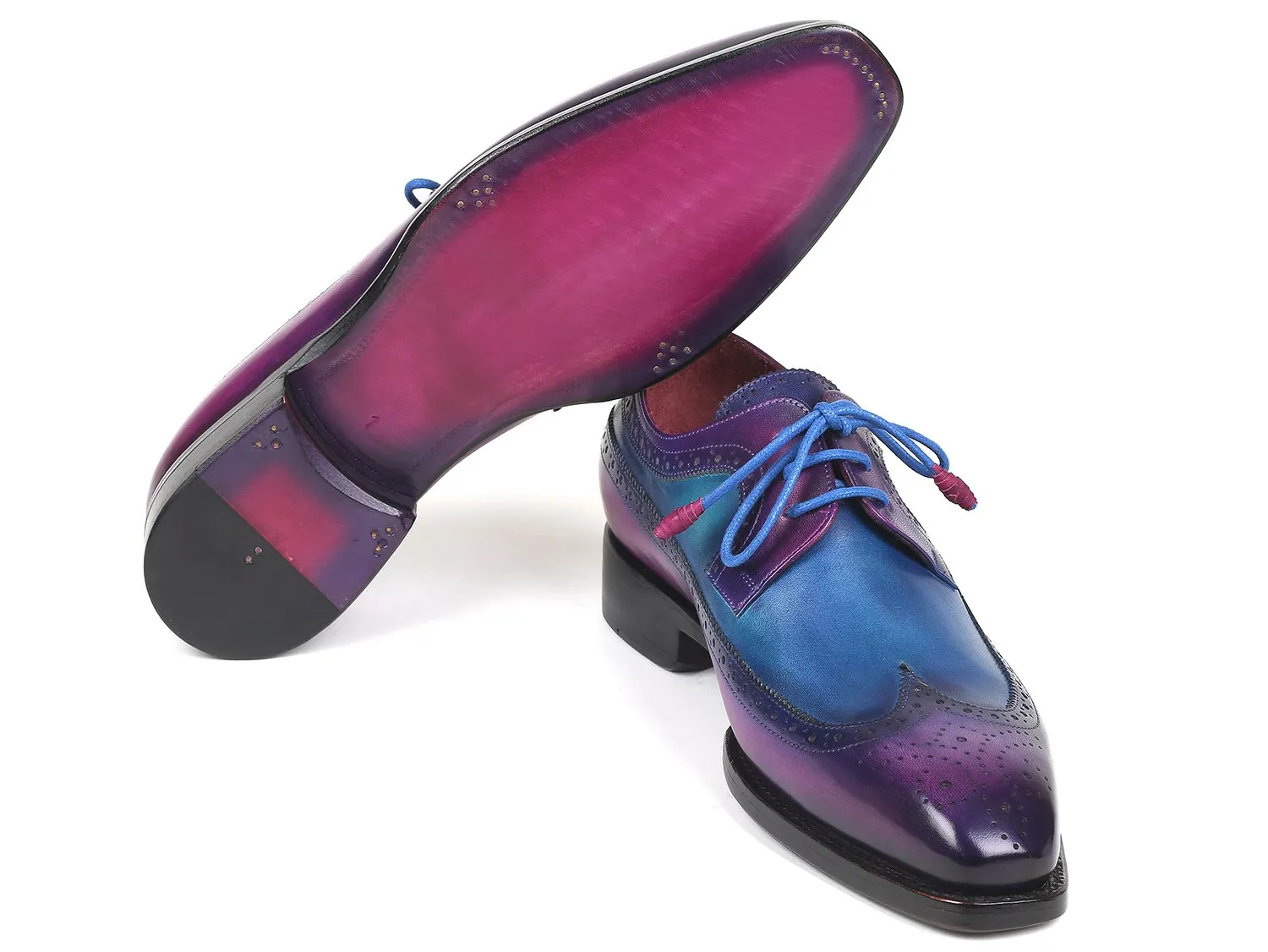 Paul Parkman Schuhe Paul Parkman Goodyear-Bereifte Wingtip Derby-Schuhe in Lila & Blau