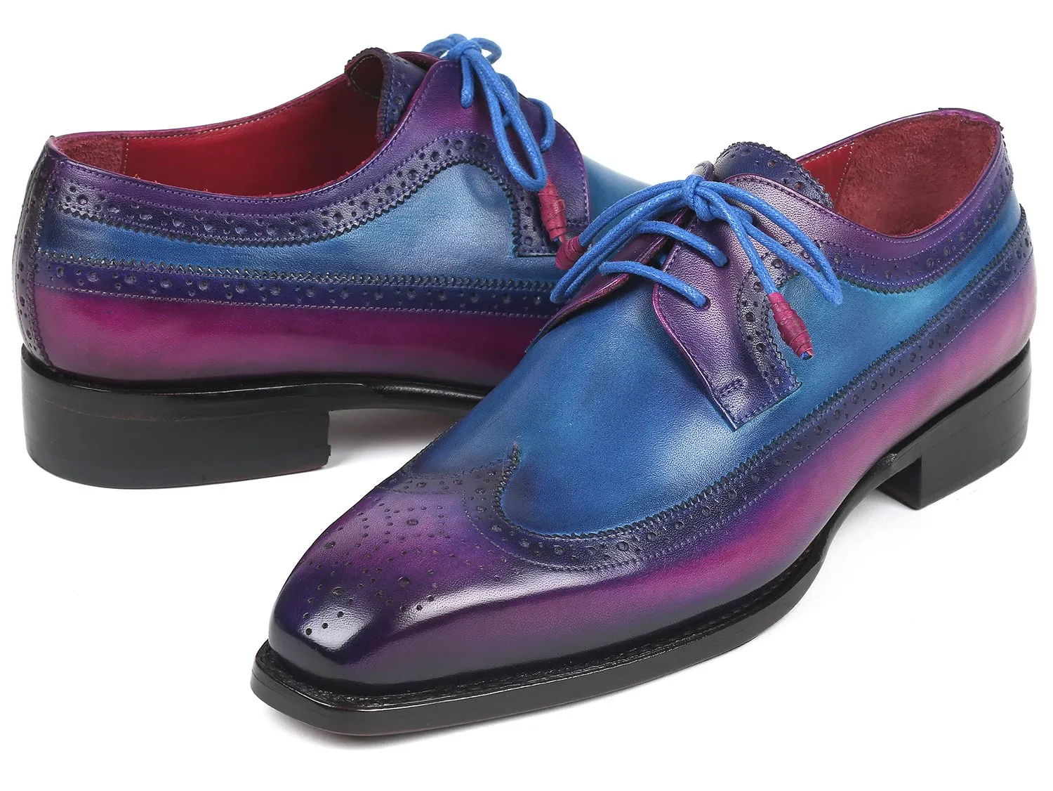 Paul Parkman Schuhe Paul Parkman Goodyear-Bereifte Wingtip Derby-Schuhe in Lila & Blau