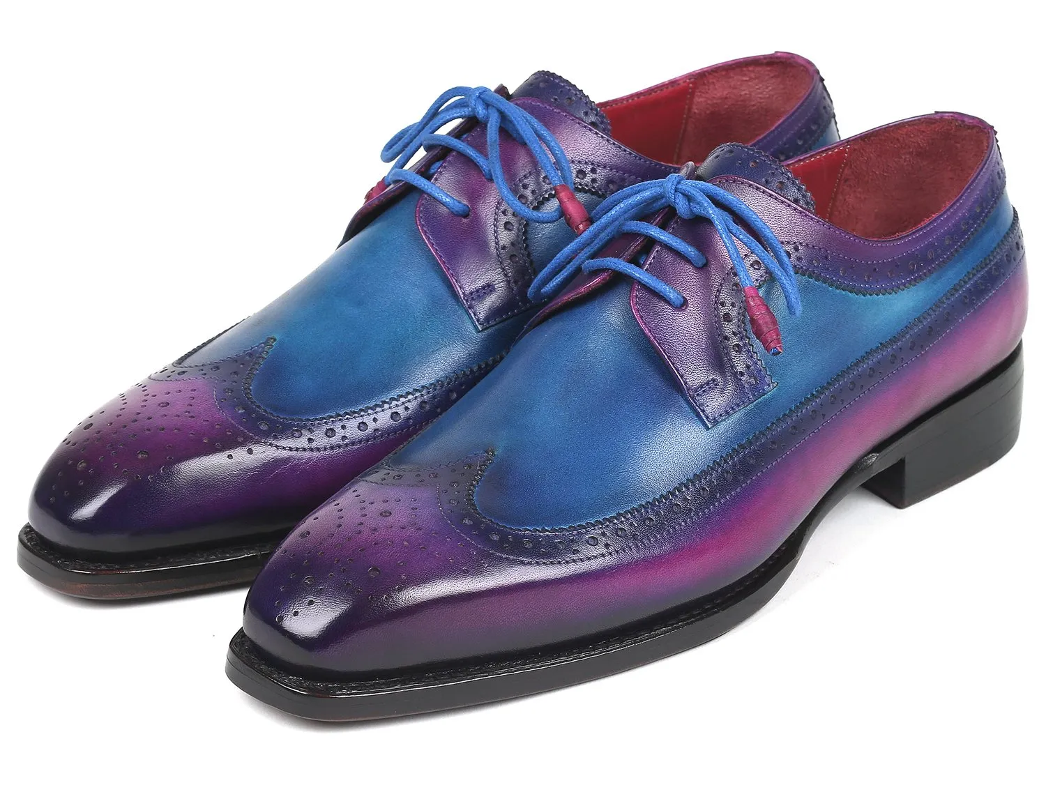Paul Parkman Schuhe Paul Parkman Goodyear-Bereifte Wingtip Derby-Schuhe in Lila & Blau