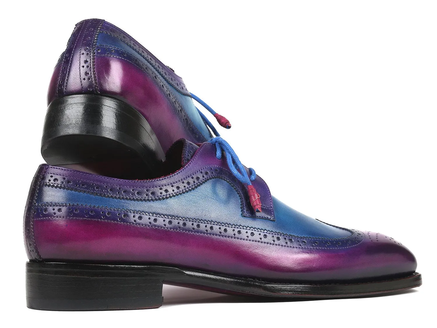 Paul Parkman Schuhe Paul Parkman Goodyear-Bereifte Wingtip Derby-Schuhe in Lila & Blau